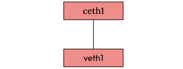 a veth pair with one end named veth1 and peer name ceth1