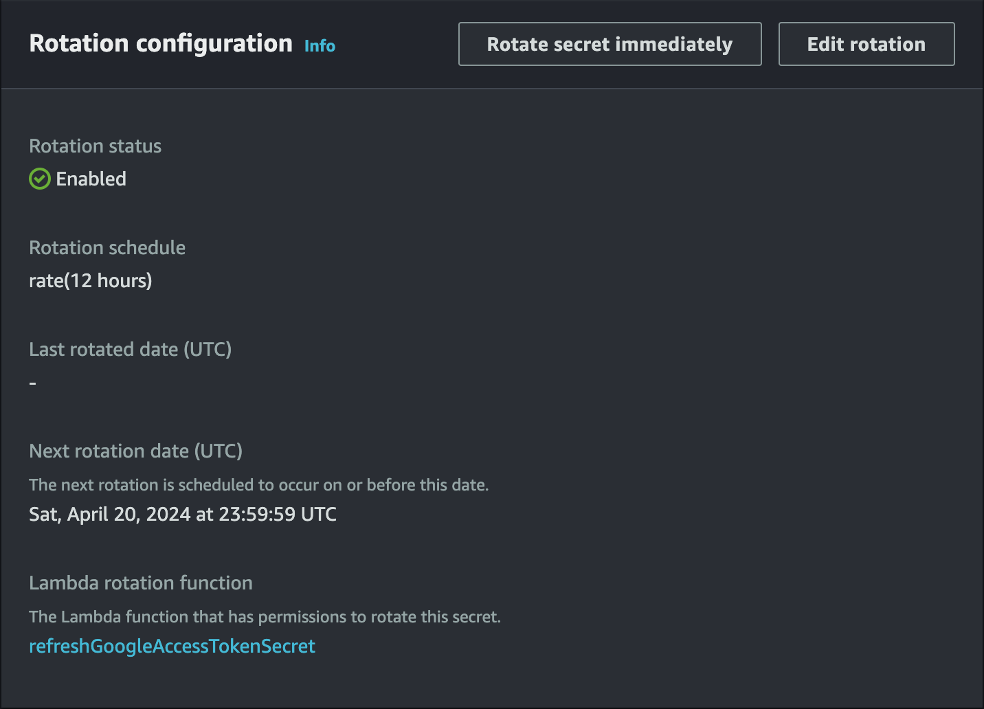 Upon saving, you should now notice that the automatic rotation is now enabled.